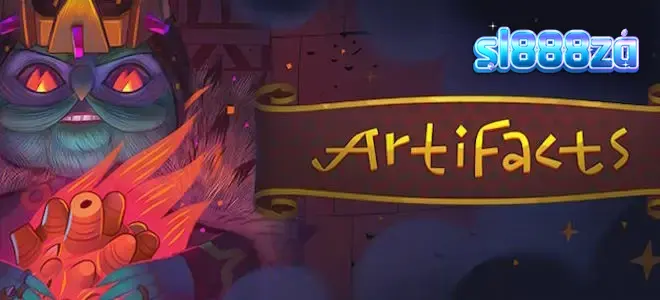 Tampilan visual slot Artifacts dengan tema petualangan arkeologi